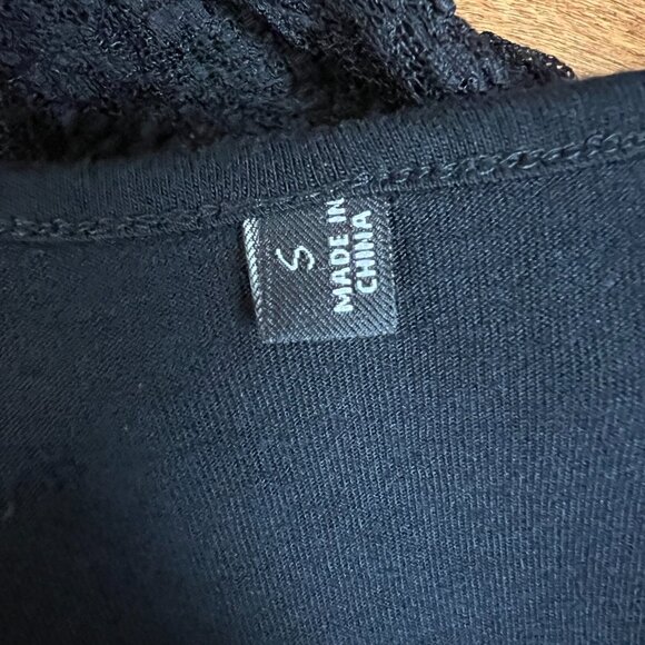 Patterson J Kincaid Dress Women Small Black Lace Floral Lined Long Sleeve V-Neck - Picture 11 of 14